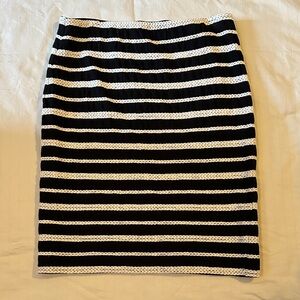Max Studio Monochrome Striped Pencil Skirt